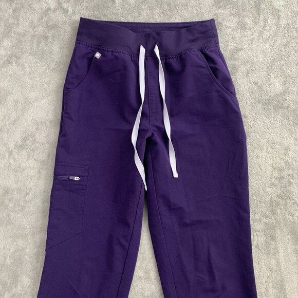 Figs Scrub Pants Womens XS Petite Zamora Jogger Workwear Digital Grape RN Nurse - Picture 9 of 13